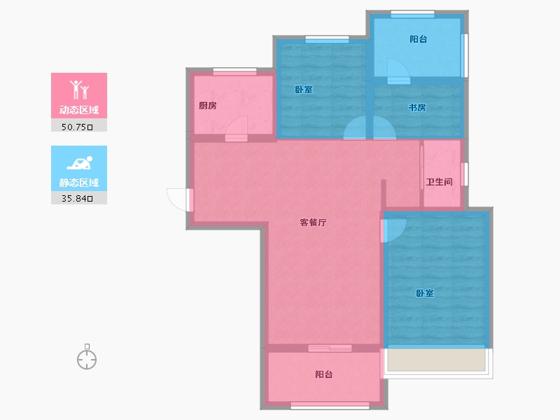 河南省-郑州市-万华城-76.80-户型库-动静分区