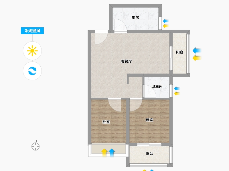 河南省-郑州市-万华城-67.21-户型库-采光通风