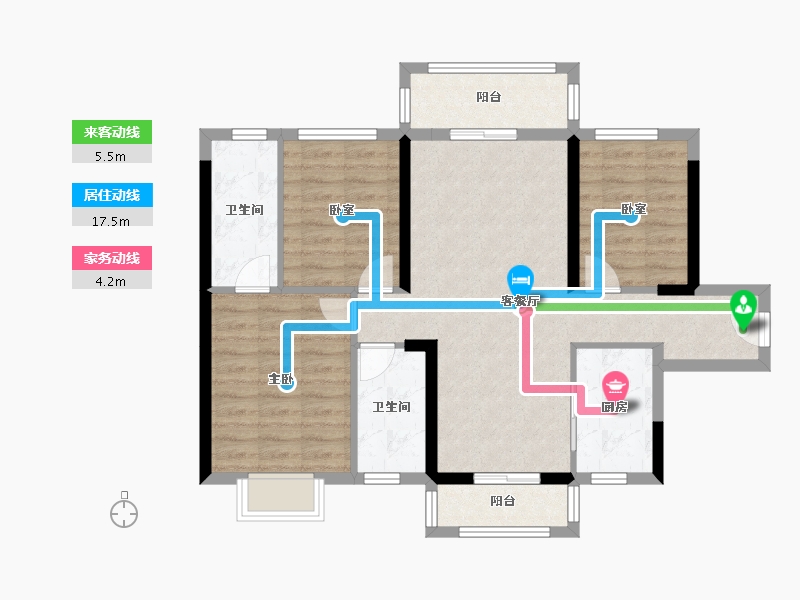 广东省-深圳市-碧桂园十里银滩维港湾-84.96-户型库-动静线