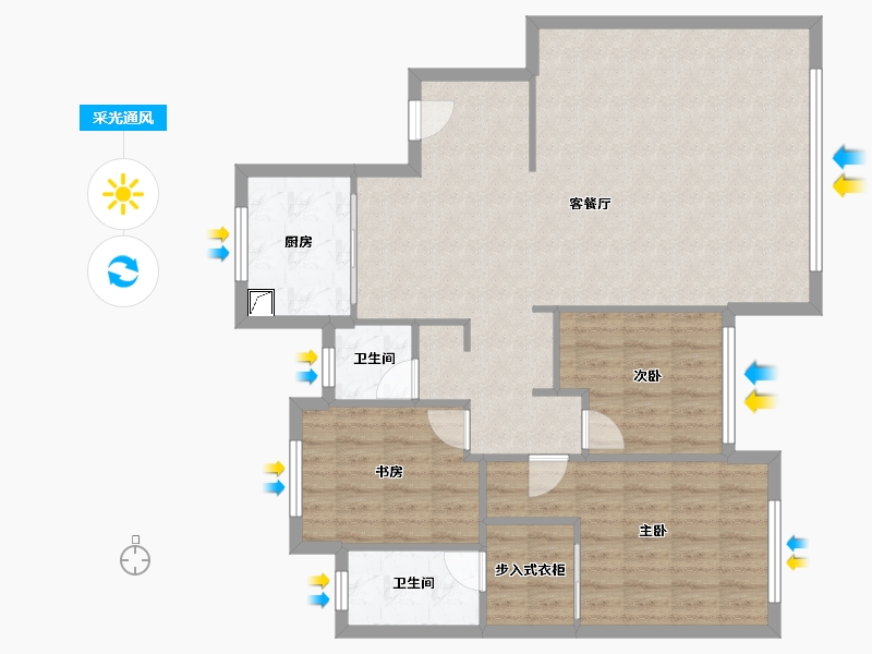 浙江省-金华市-江璟园-100.00-户型库-采光通风