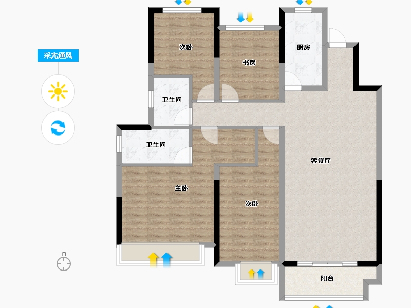 河南省-郑州市-路劲国际城-114.00-户型库-采光通风