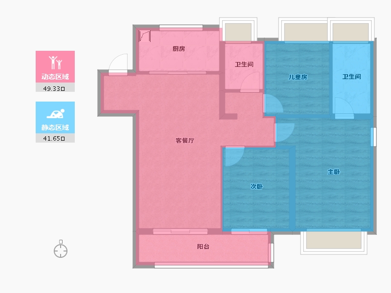 湖北省-武汉市-中交·泓园-86.50-户型库-动静分区