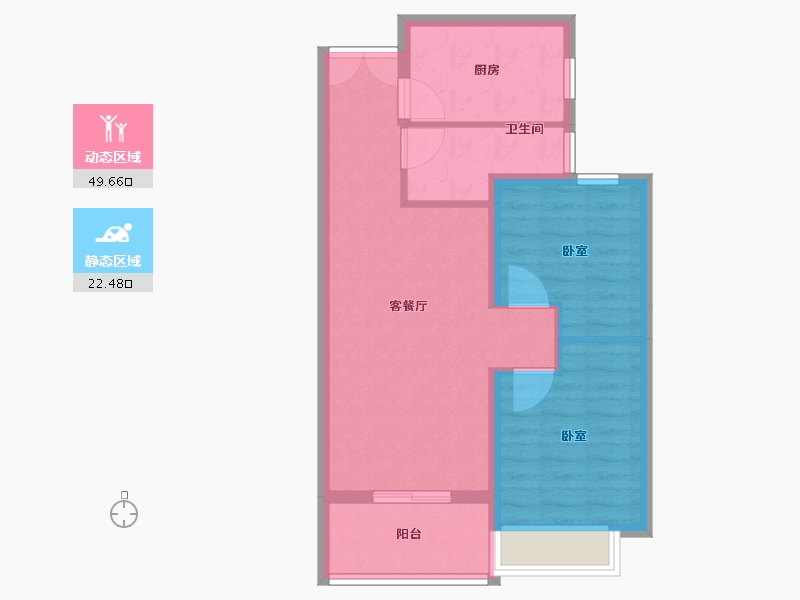 河南省-郑州市-申泰中原印象-64.50-户型库-动静分区