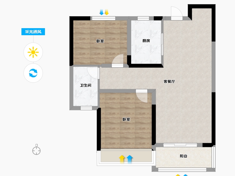 河南省-郑州市-瀚宇天悦城-70.00-户型库-采光通风