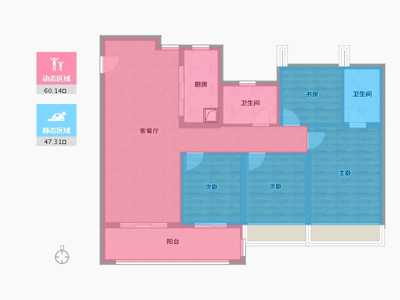 江苏省-苏州市-中交春映东吴​-96.01-户型库-动静分区