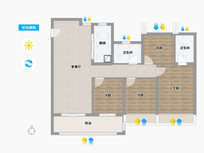 江苏省-苏州市-中交春映东吴​-96.01-户型库-采光通风