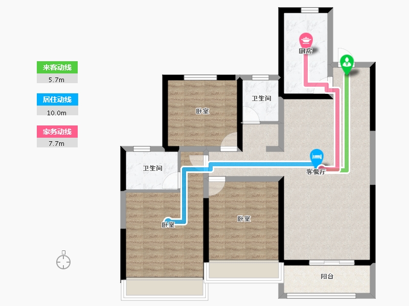 河南省-郑州市-瀚宇天悦城-102.40-户型库-动静线