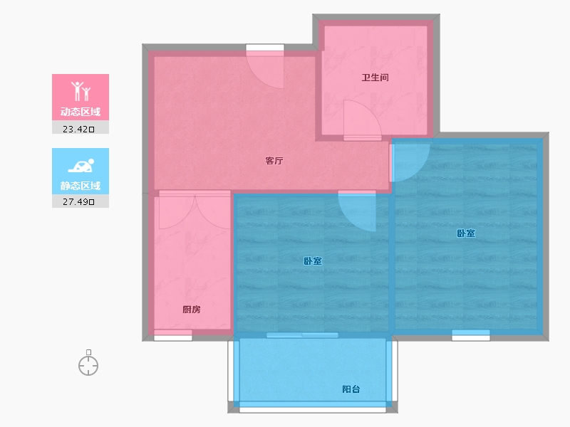 浙江省-杭州市-小河佳苑-北区-56.00-户型库-动静分区