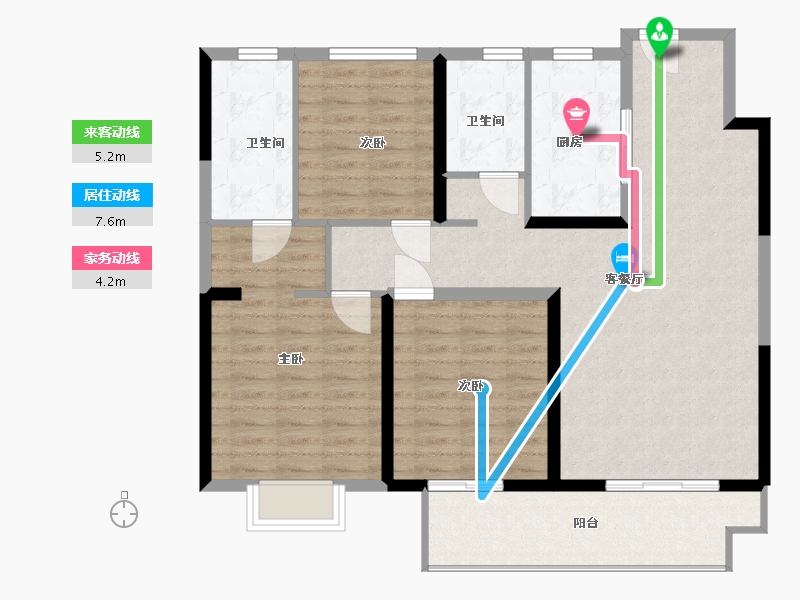 江苏省-泰州市-璟颐湾-108.00-户型库-动静线