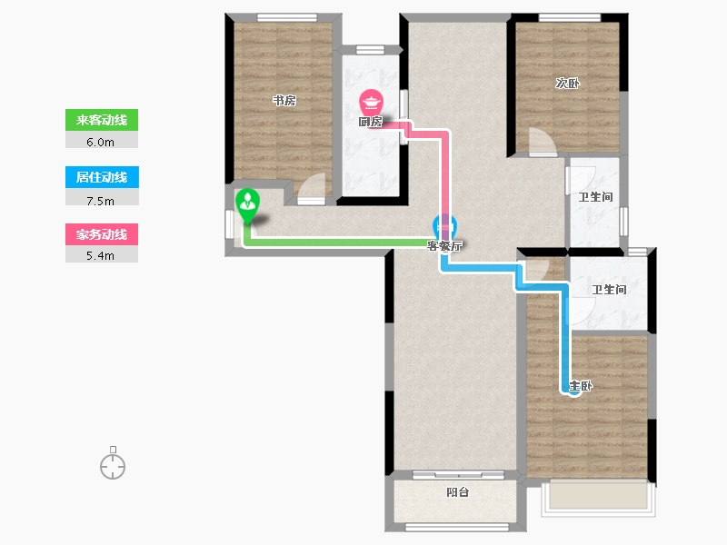 河南省-郑州市-升龙·栖樾-111.19-户型库-动静线