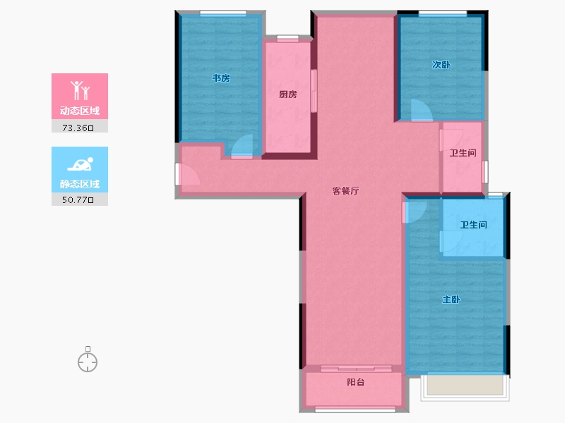 河南省-郑州市-升龙·栖樾-111.19-户型库-动静分区