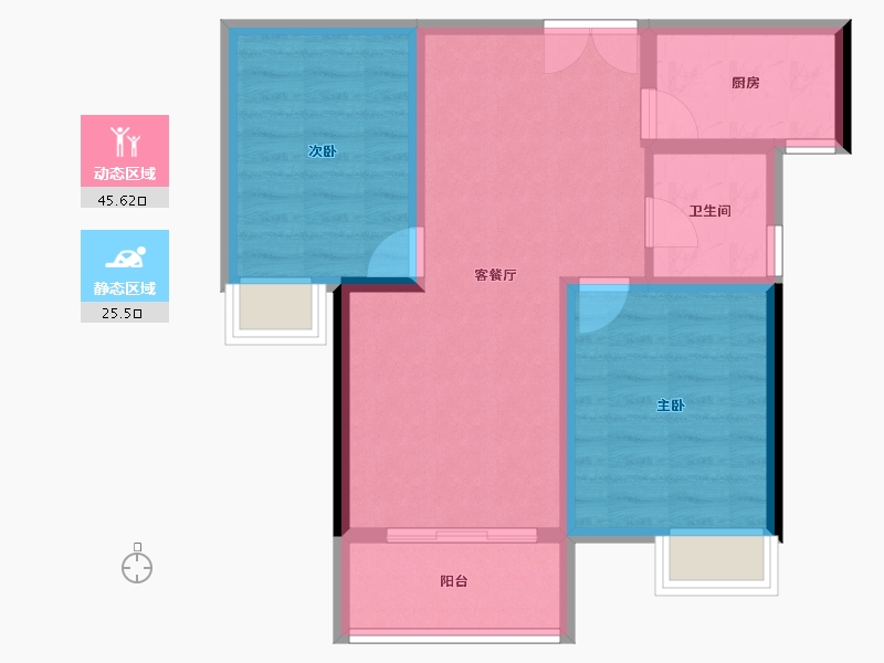 河南省-郑州市-正庄恒熙东苑-63.29-户型库-动静分区