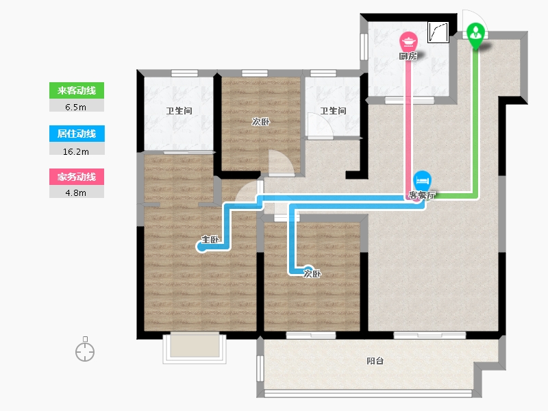 江苏省-泰州市-璟颐湾-116.00-户型库-动静线