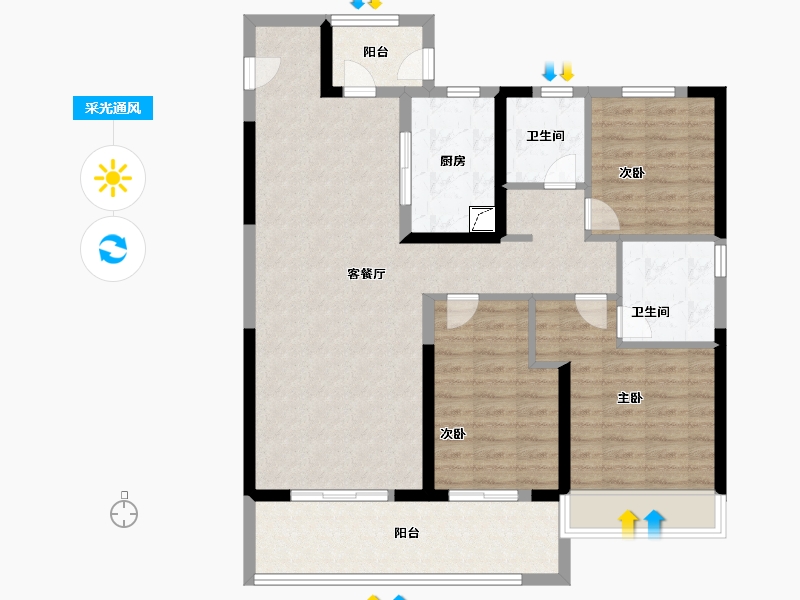 河南省-郑州市-融创城-102.01-户型库-采光通风