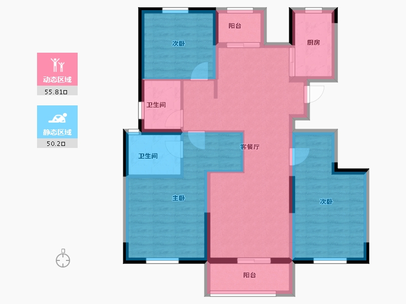 河南省-郑州市-正商湖西学府-94.30-户型库-动静分区