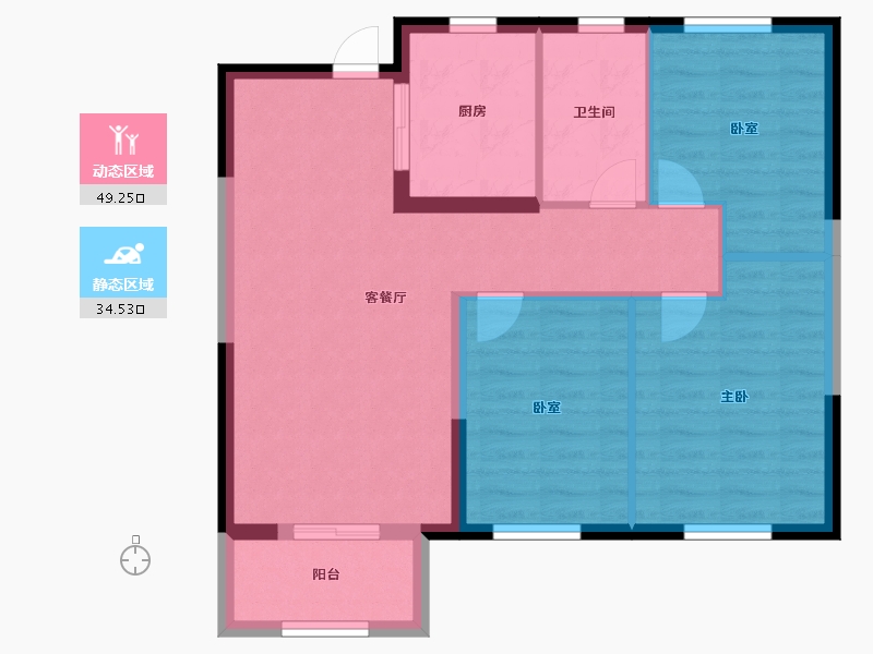 河南省-郑州市-正商湖西学府-75.40-户型库-动静分区