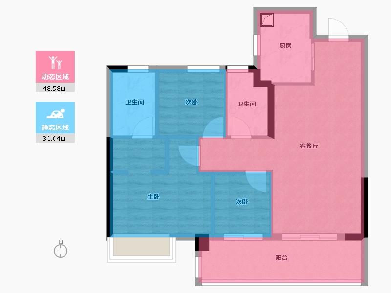 福建省-福州市-首开香悦-71.00-户型库-动静分区