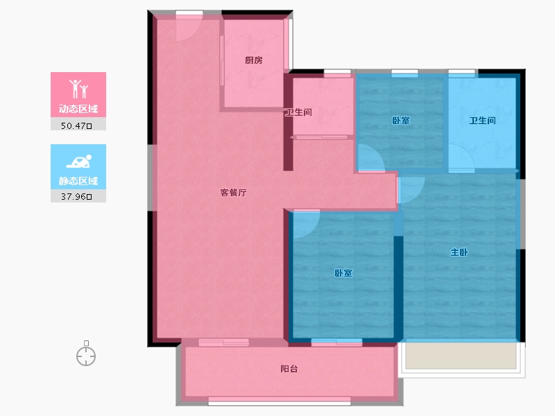 河南省-郑州市-大正·水晶森林-79.20-户型库-动静分区