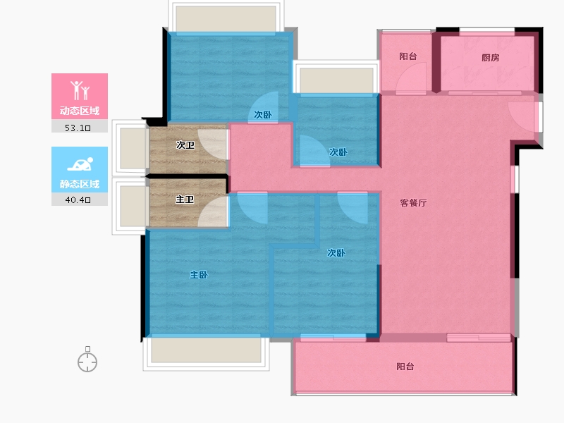 福建省-福州市-榕发翰林壹号-91.98-户型库-动静分区