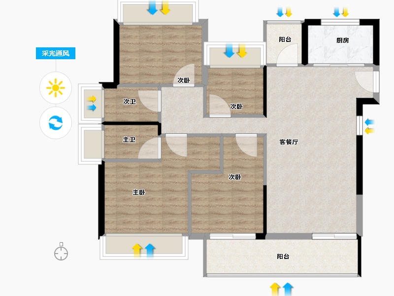 福建省-福州市-榕发翰林壹号-91.98-户型库-采光通风