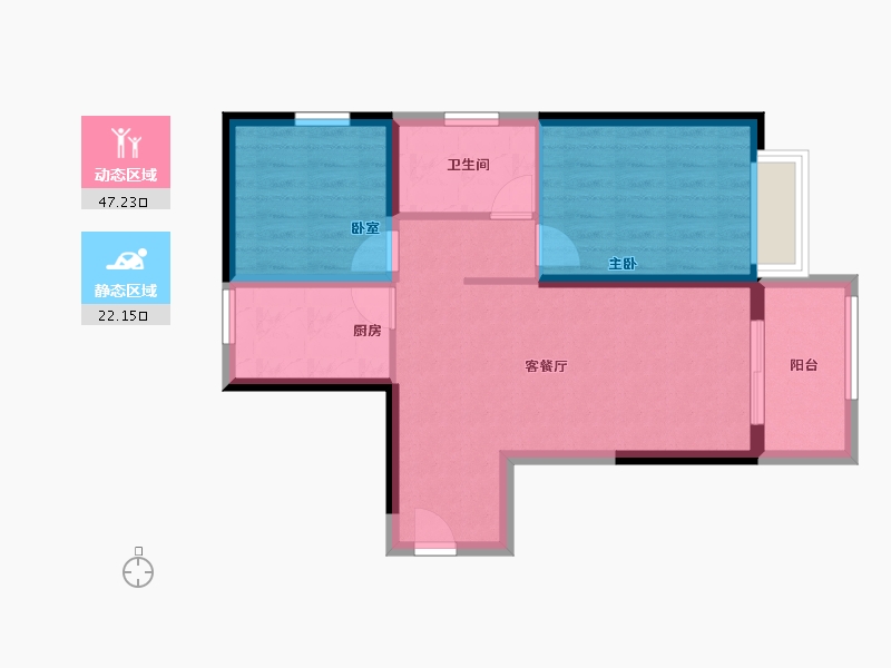 河南省-郑州市-建业盛悦府​-61.67-户型库-动静分区