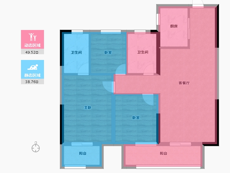 河南省-郑州市-大正·水晶森林-78.40-户型库-动静分区