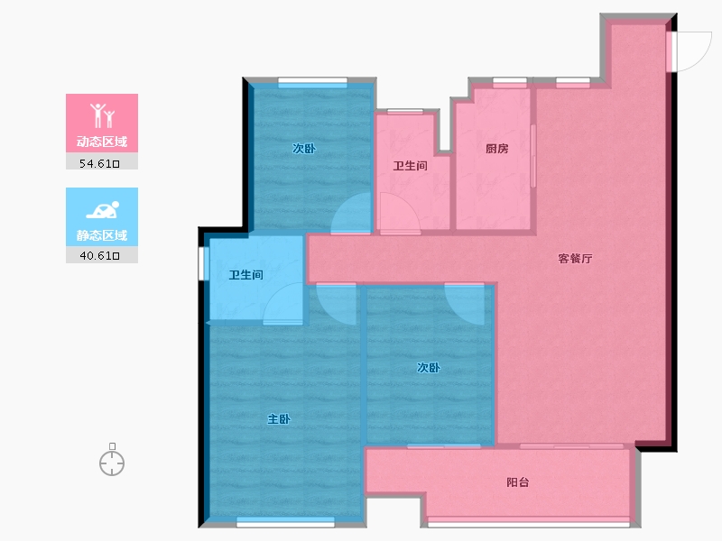 福建省-福州市-龙湖盛天江宸府-87.24-户型库-动静分区