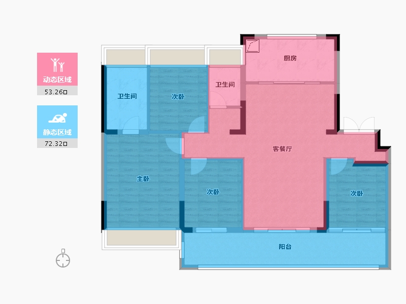 江苏省-苏州市-中建旭辉·江上​-113.60-户型库-动静分区