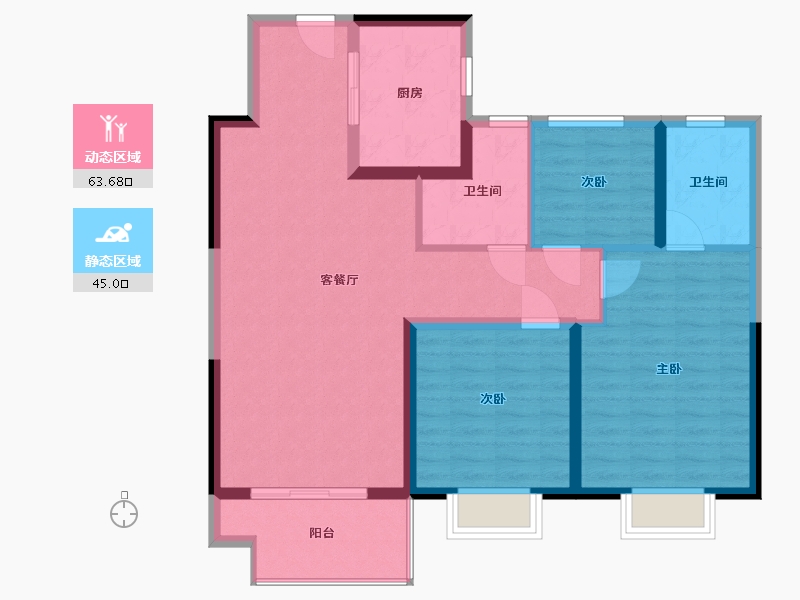 江苏省-泰州市-璟颐湾-98.00-户型库-动静分区