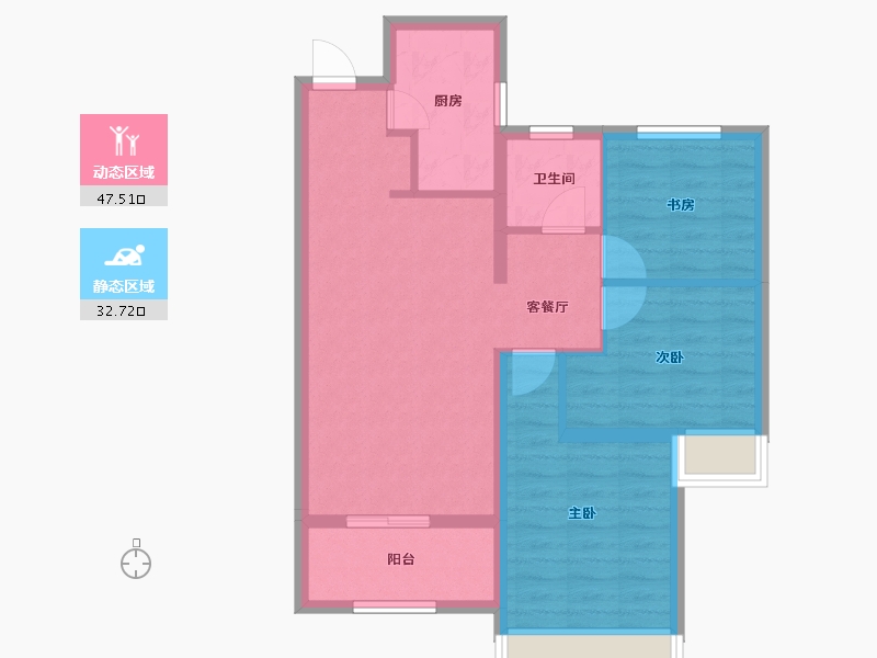 河南省-郑州市-建业盛悦府-71.44-户型库-动静分区