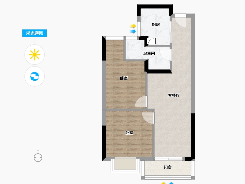 福建省-福州市-首开香颂-54.00-户型库-采光通风