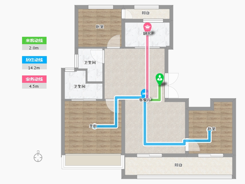 河南省-郑州市-保亿·豫景晨园-89.60-户型库-动静线