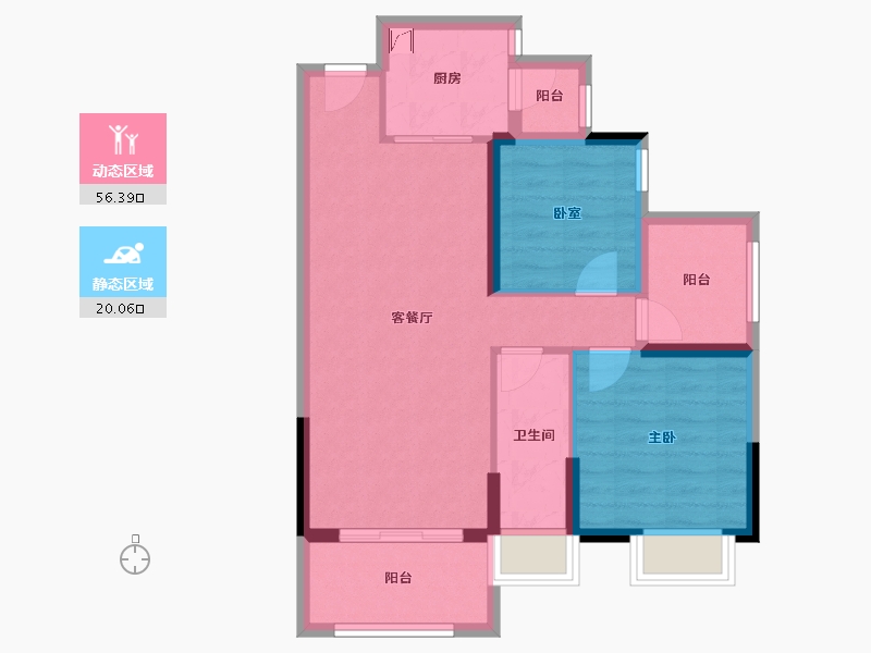 广东省-深圳市-牧云溪谷·和悦府-67.78-户型库-动静分区