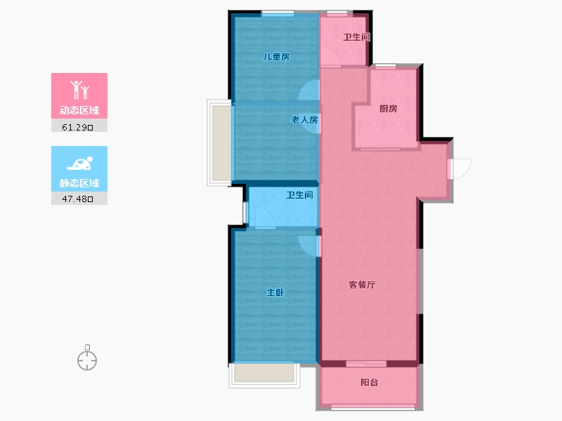 河南省-郑州市-东原阅城-98.40-户型库-动静分区