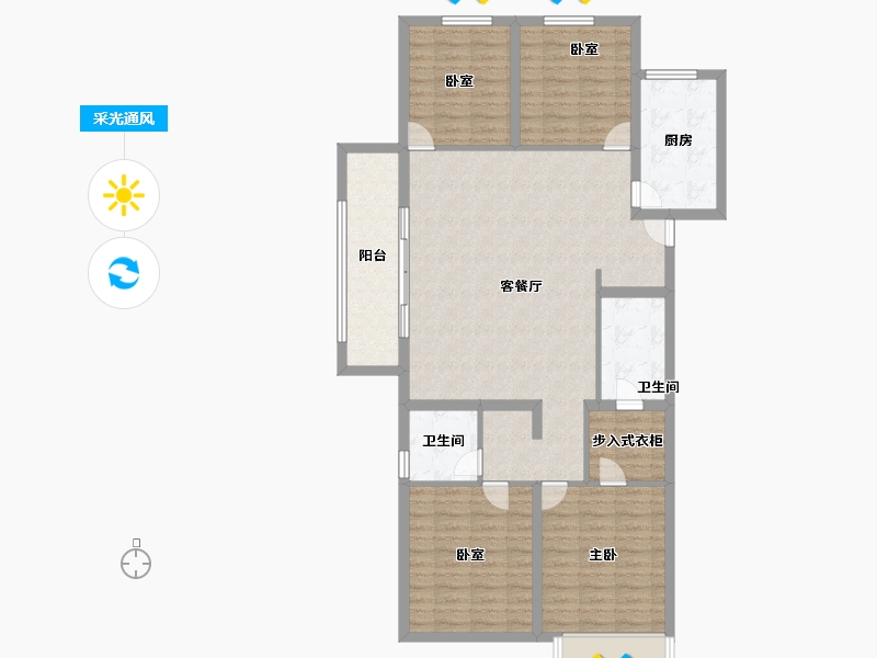 河南省-郑州市-建业盛悦府-114.60-户型库-采光通风