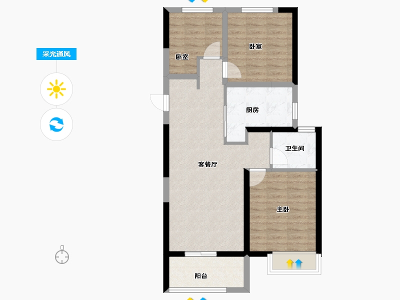 河南省-郑州市-东原阅城-72.00-户型库-采光通风