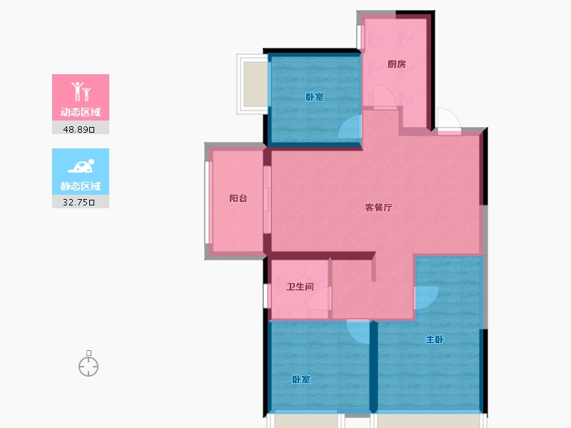 河南省-郑州市-东原阅城-72.80-户型库-动静分区