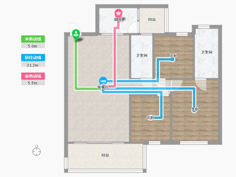 广西壮族自治区-南宁市-保利凤翔花园-119.60-户型库-动静线