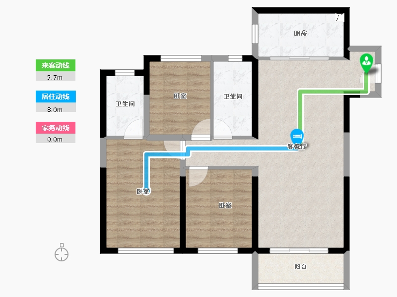 河南省-郑州市-融创城-85.29-户型库-动静线