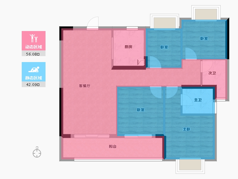 福建省-福州市-首开香颂-88.01-户型库-动静分区