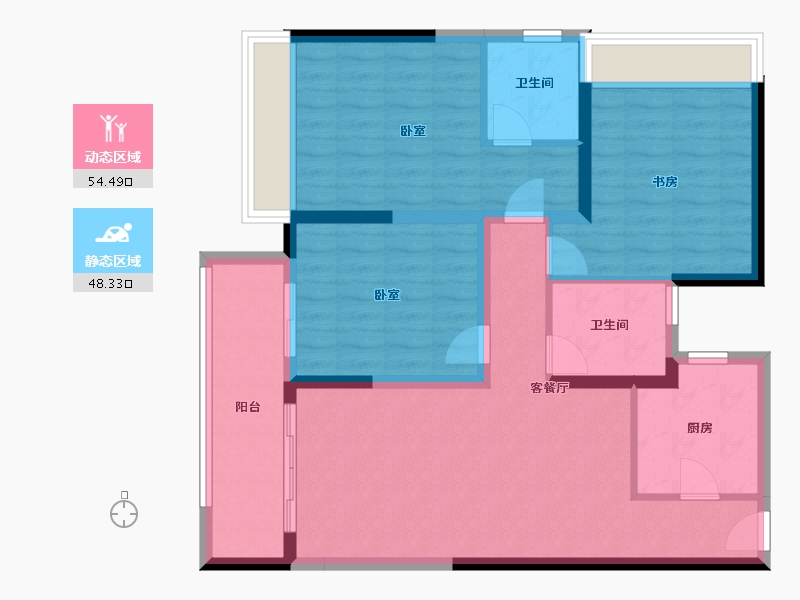 河南省-郑州市-建业盛悦府-91.80-户型库-动静分区