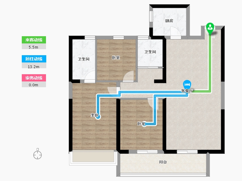 河南省-郑州市-大正·水晶森林-92.00-户型库-动静线