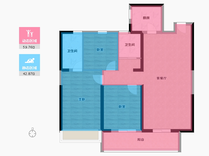 河南省-郑州市-大正·水晶森林-92.00-户型库-动静分区