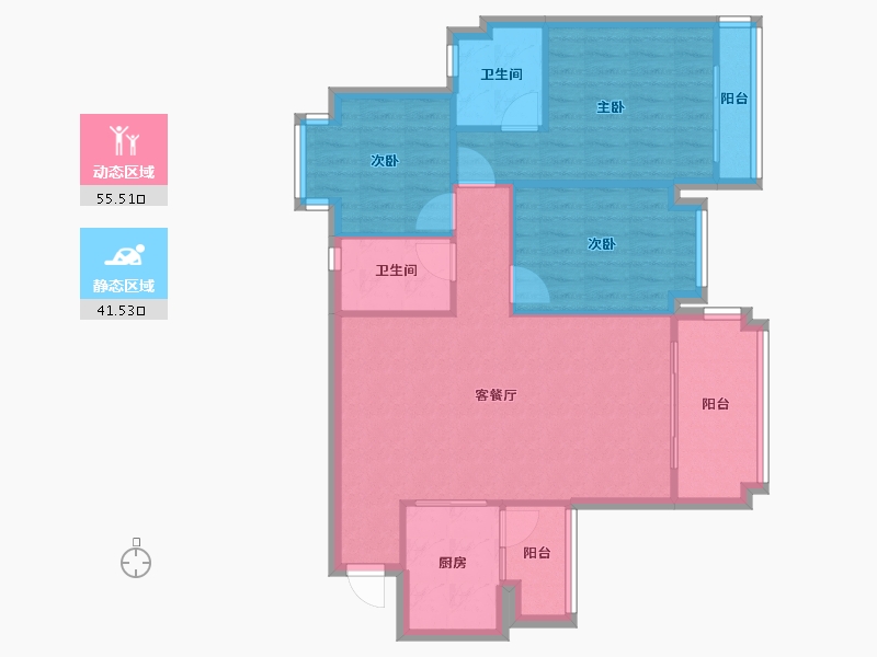 广东省-中山市-锦绣观湖雅筑-95.00-户型库-动静分区