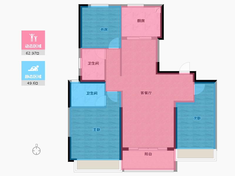 河南省-郑州市-中海云鼎湖居-101.60-户型库-动静分区