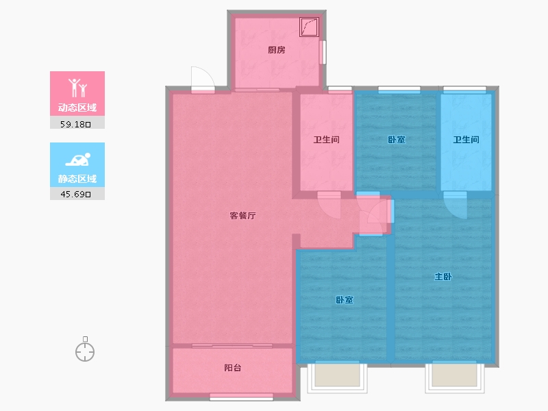 甘肃省-兰州市-保利天宸湾-94.00-户型库-动静分区