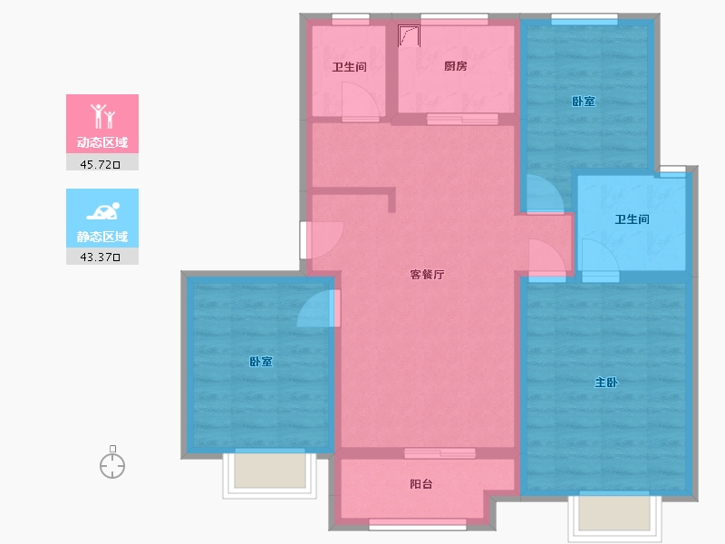 山东省-济南市-龙湖·龙誉城-90.00-户型库-动静分区