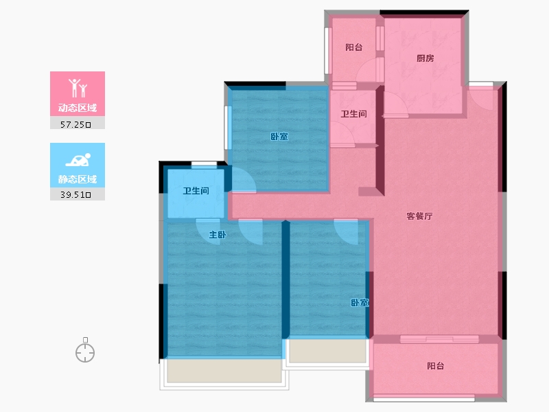 陕西省-宝鸡市-海棠宸景-86.00-户型库-动静分区