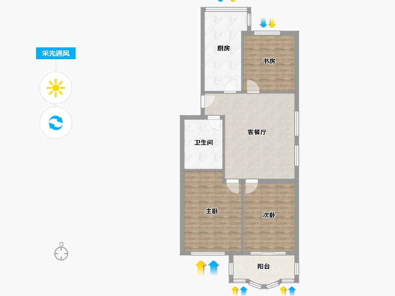 福建省-福州市-长福花园-108.00-户型库-采光通风