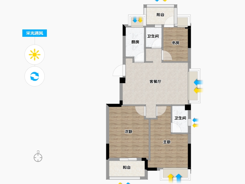 福建省-福州市-三江花语-77.42-户型库-采光通风